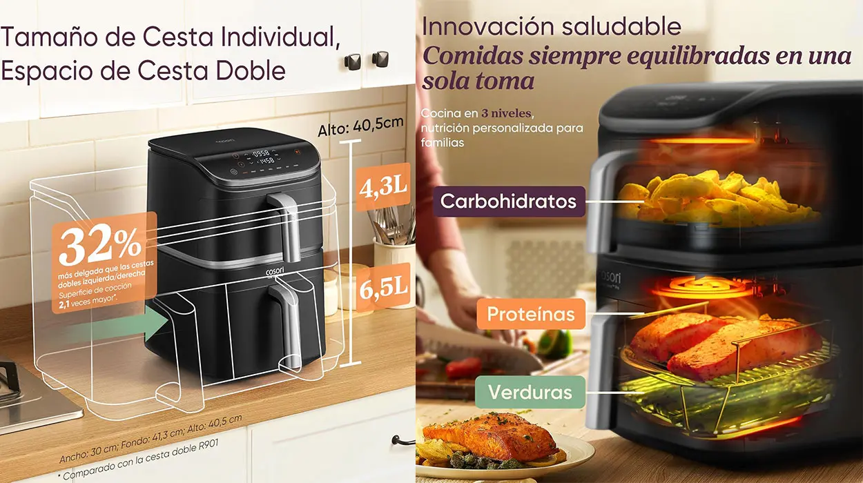 Freidora de aire Cosori Turbo Tower Pro de 10,8 litros barata