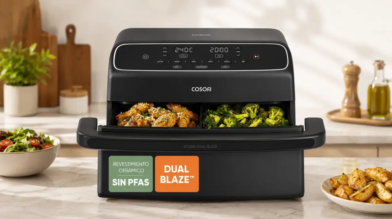 Freidora de aire Cosori Air Fryer Dual Blaze Twinfry Compact