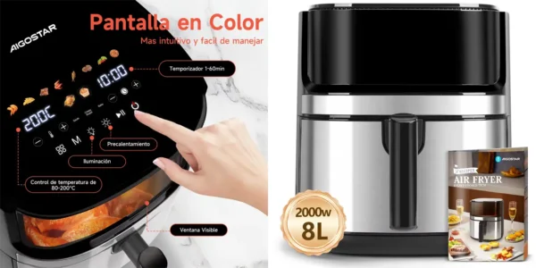 Freidora de aire Aigostar Air Master X de 8L