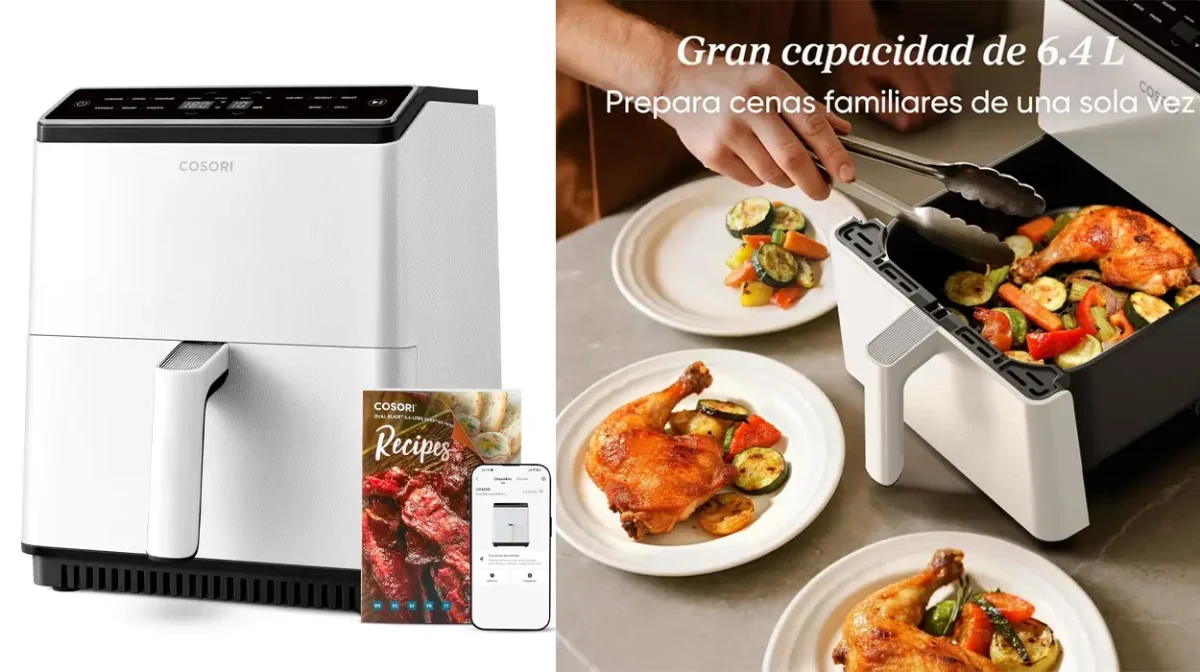 Freidora inteligente sin aceite Cosori Dual Blaze de 6,4L