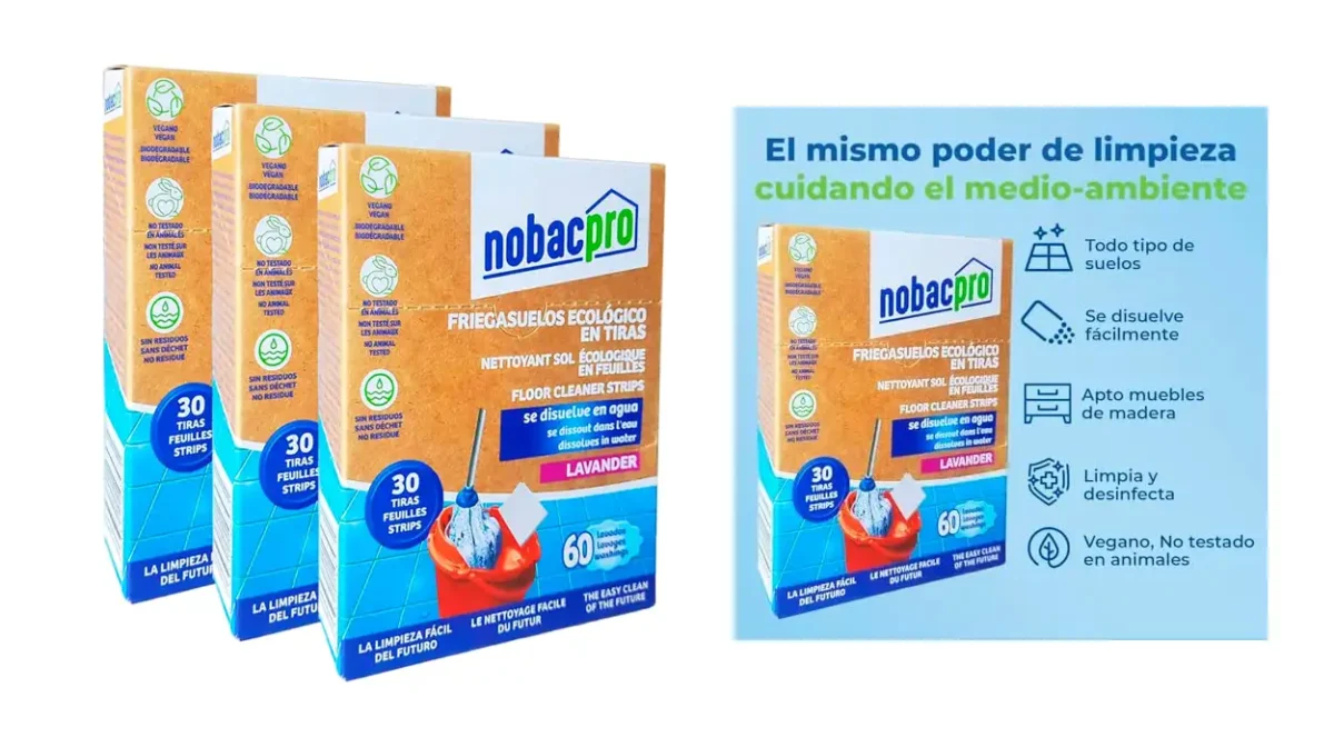 Pack de friegasuelos en tiras ecológico NobacPro de 180 lavados