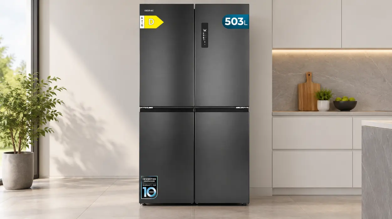 Frigorífico americano Cecotec Bolero CoolMarket 4D de 503 l y cuatro puertas