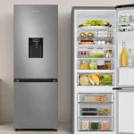 Frigorífico combi Samsung AI de 185 cm con botellero y 341L en clase D