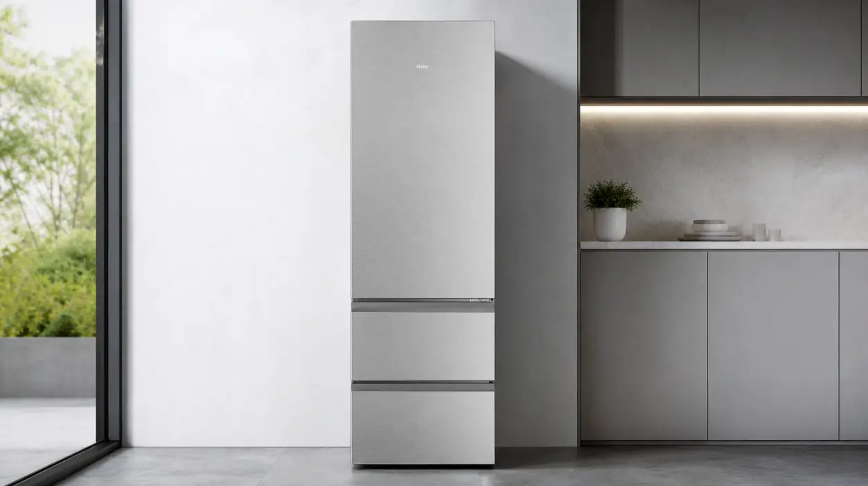 Frigorífico combi Haier HTR3620ENMG de 414 l con cajón Fresh Zone