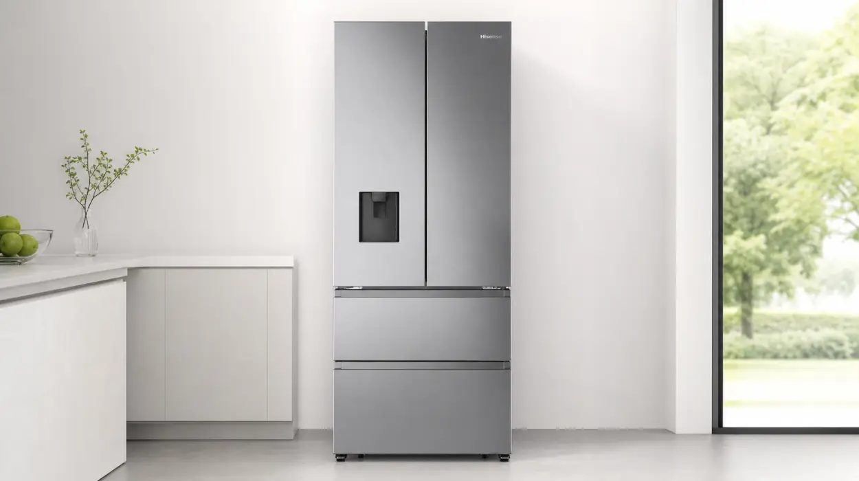 Frigorífico Hisense RF632N4WIE de puerta francesa, No Frost y dispensador de agua