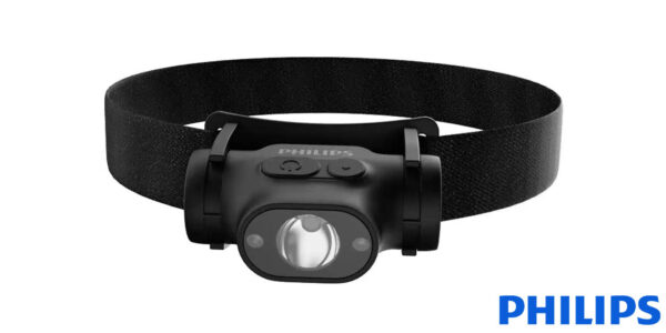 Linterna frontal LED Philips con 5 modos de luz