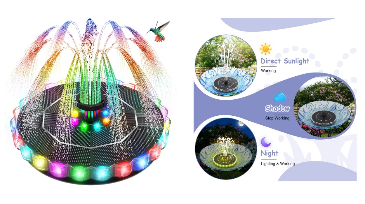fuente solar Yzert 3.5W con luces LED para jardín