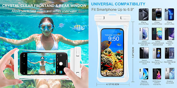 Funda táctil e impermeable para smartphone