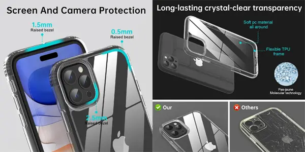 Funda transparente Nupcknn para iPhone 16 Pro Max