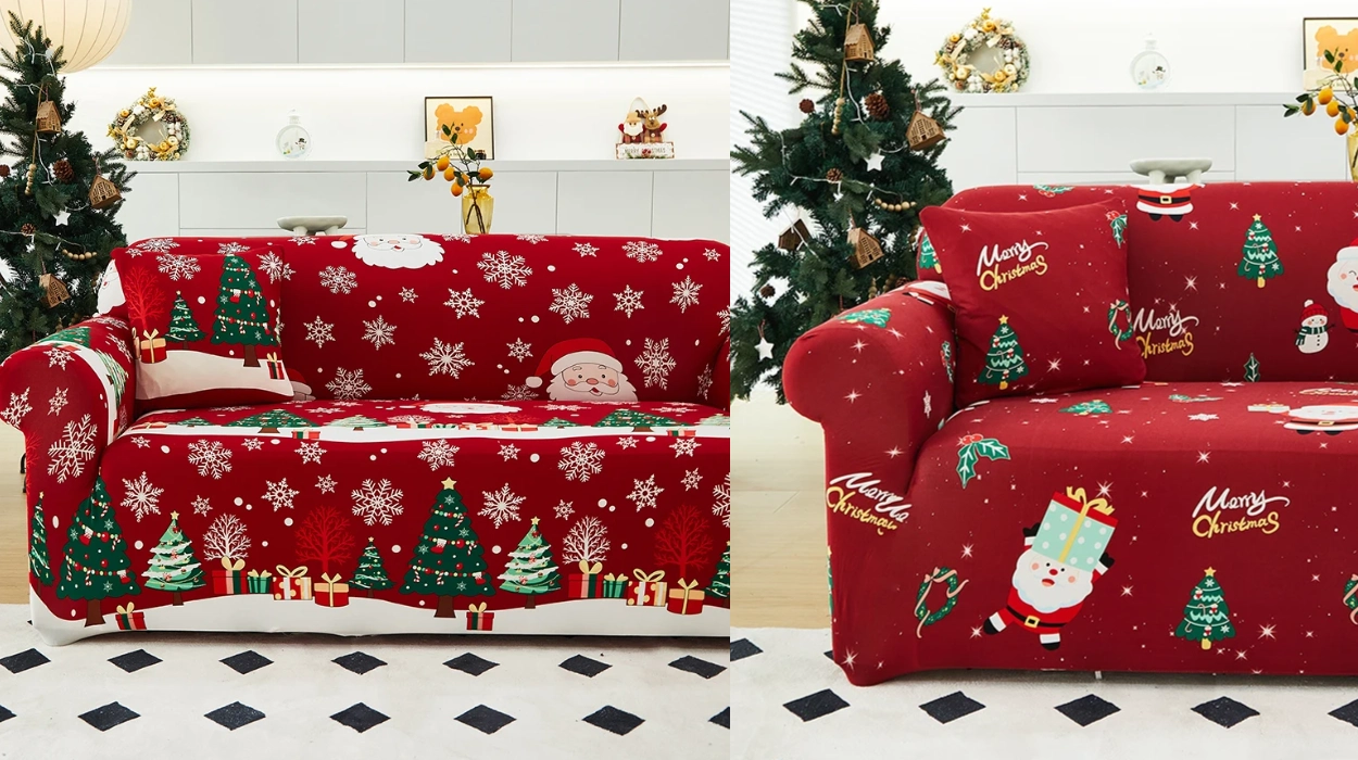 fundas de sofá con motivos navideños