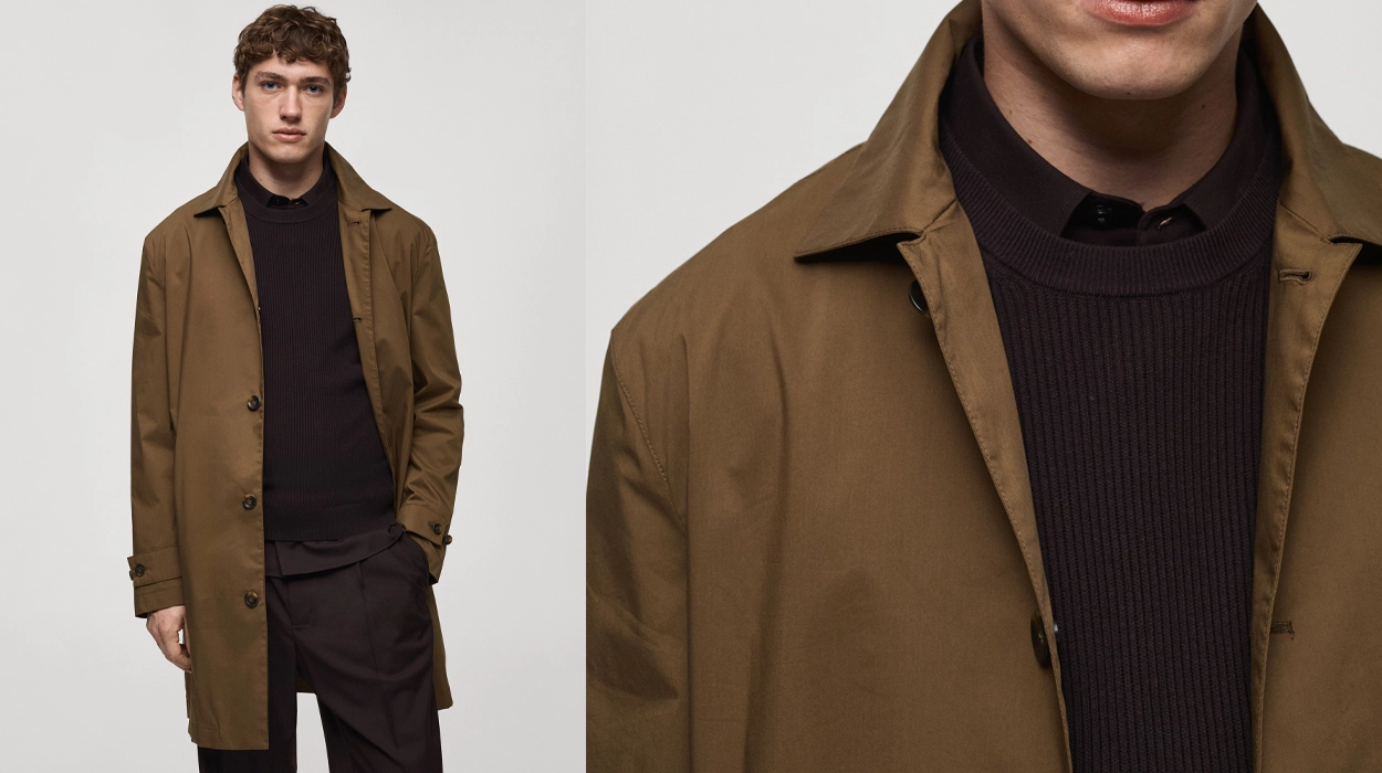 gabardina clásica water repellent Mango Outlet para hombre