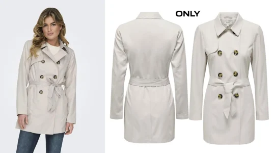 gabardina corta Only Onlvalerie para mujer