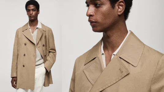 gabardina corta de algodón Mango Outlet para hombre