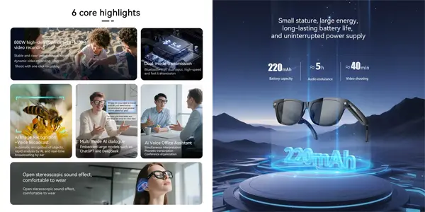 Gafas inteligentes Blackview BV100 AI 2K