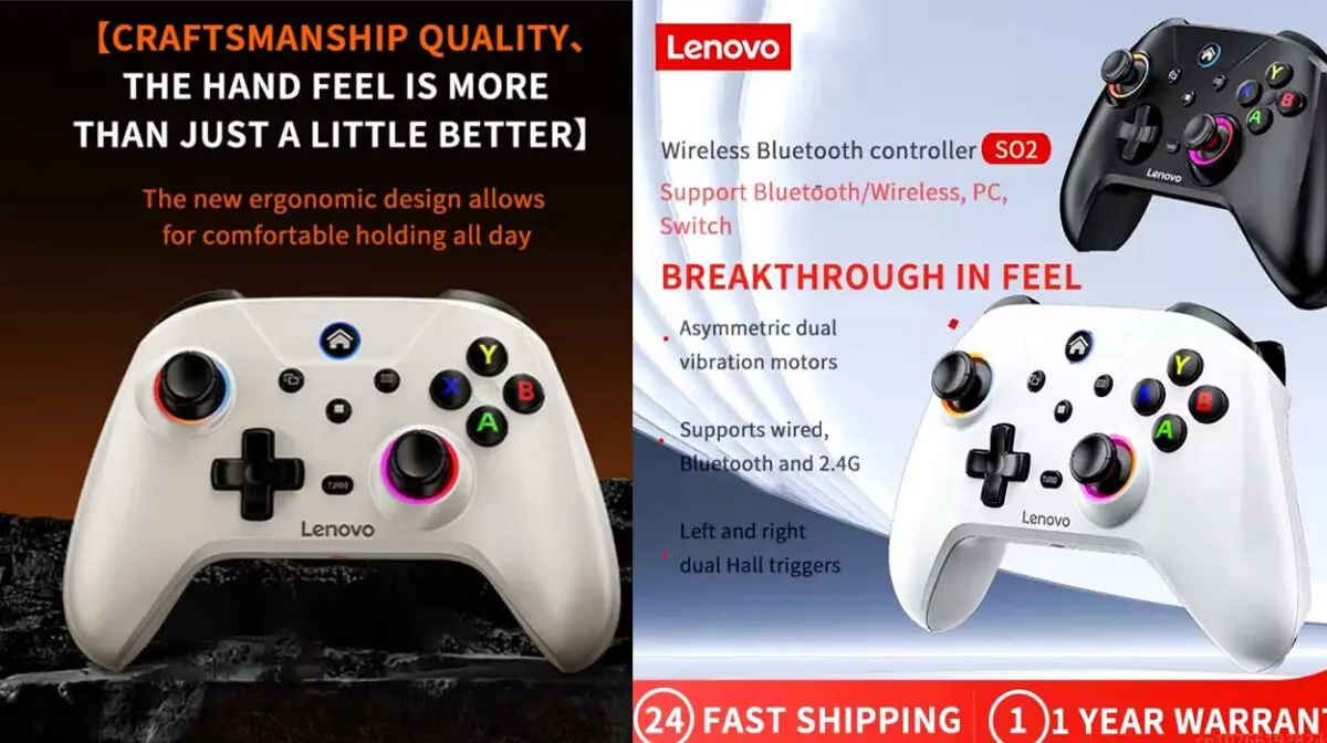 Gamepad inalámbrico Bluetooth Lenovo S02 para Switch y PC