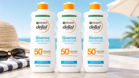 3 Leche solar Garnier Delial Sensitive Advanced FPS50+ de 400 ml