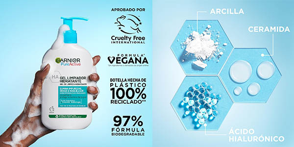 Garnier Pure Active gel limpiador hidratante oferta