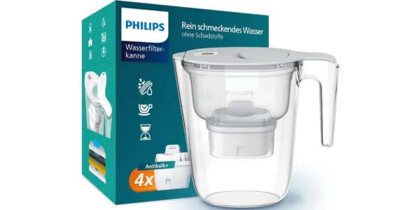 Jarra filtradora de agua Philips AWP2943 de 2,6 L con 4 cartuchos Philips AWP230