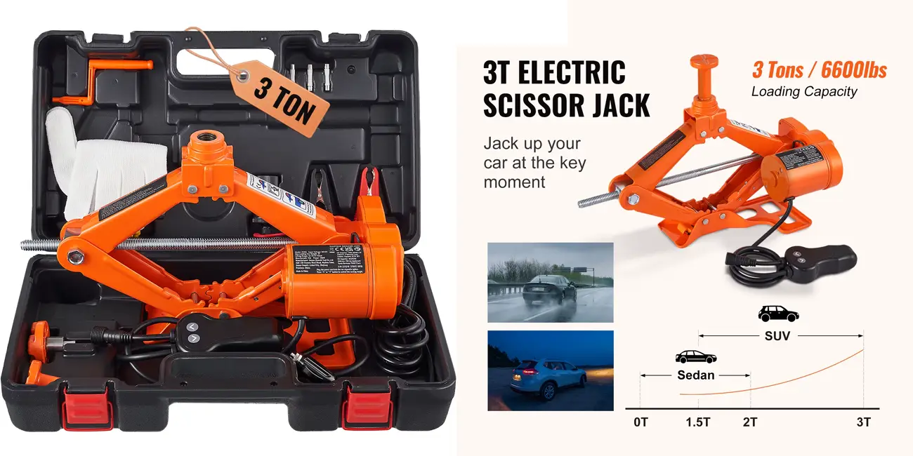 Gato eléctrico de tijera 3T para coche