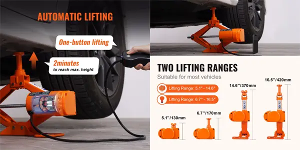 Gato eléctrico de tijera 3T para coche