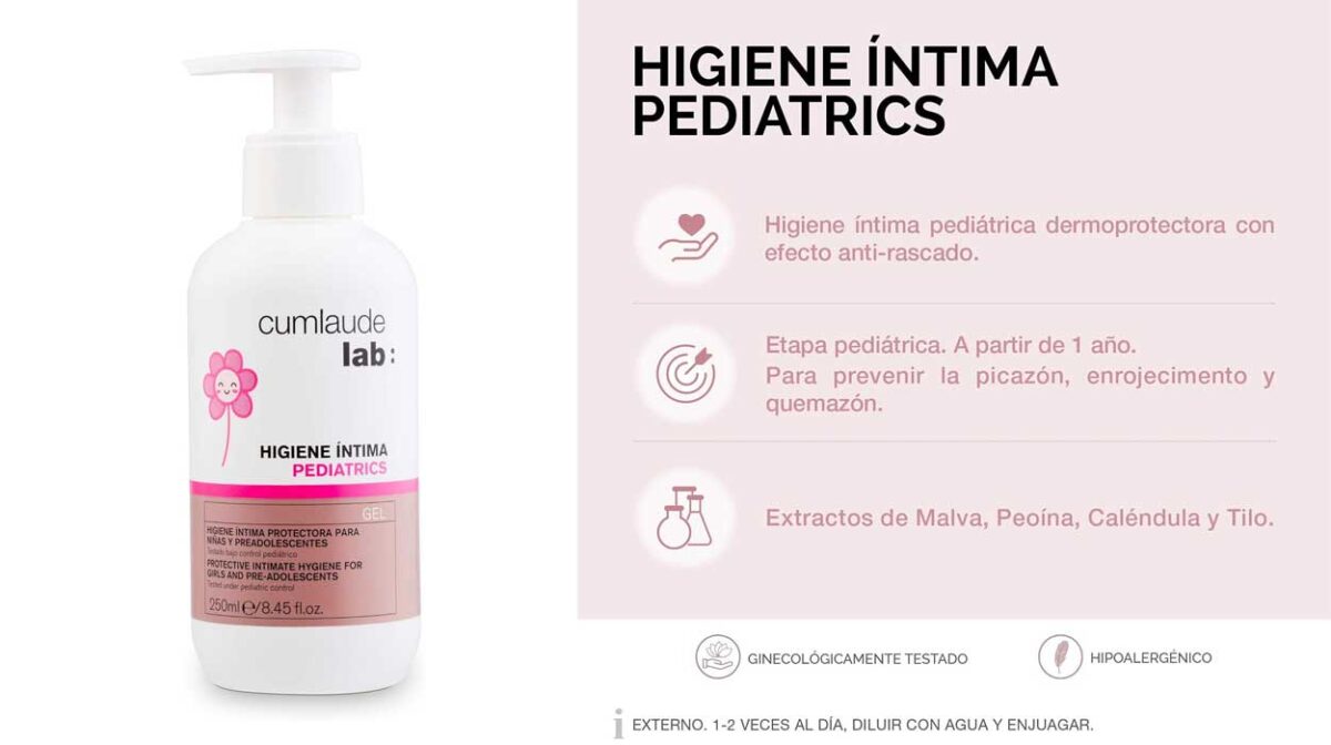 Gel limpiador pediátrico higiene íntima Cumlaude Lab de 250 ml