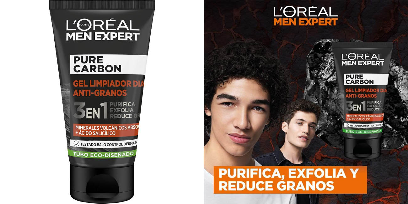 Gel limpiador facial diario anti-granos L'Oréal Paris Men Expert Pure Carbon