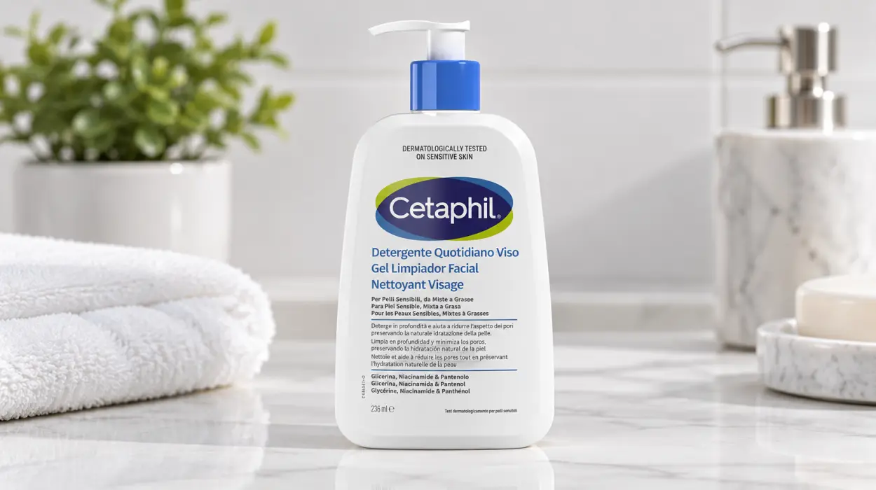Gel limpiador facial Cetaphil de 236 ml para piel sensible, mixta o grasa