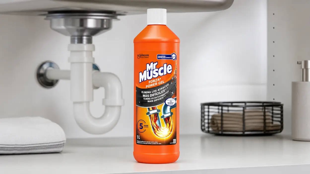 Pack x3 Mr Muscle Gel Limpia Tuberías de 1L para eliminar atascos de pelo y jabón