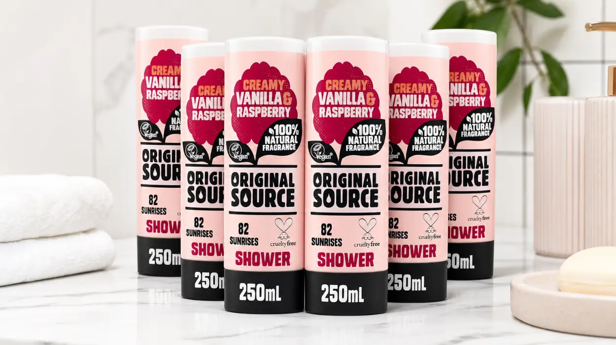 Pack x6 Gel de ducha Original Source Vainilla y Frambuesa de 250 ml