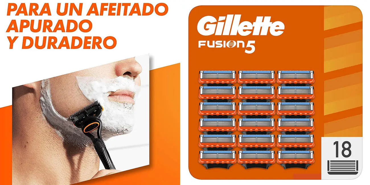 Gillette Fusion 5 cuchillas recambio pack 18 unidades oferta