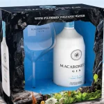 Macaronesian Ginebra de las Islas Canarias con agua volcánica, botella de 700 ml y copa de regalo