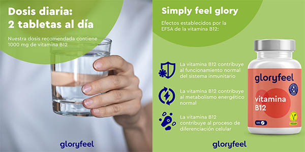 Gloryfeel Vitamina B12 metilcobalamina comprimidos oferta