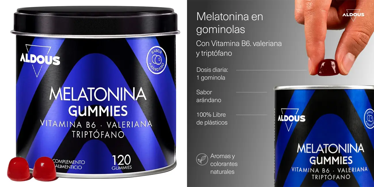 Bote de 120 gominolas de melatonina Aldous Bio