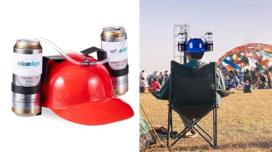 Gorra 2 latas de cerveza Relaxdays barata