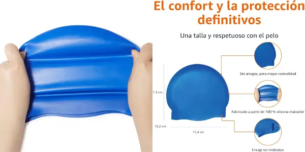 Gorro de natación Amazon Basics