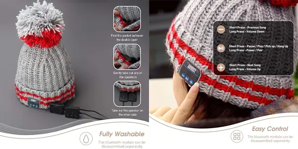 Gorro de punto August EPA20 con Bluetooth