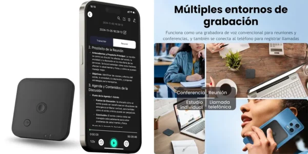 Grabadora de voz y llamadas FoCase Rec CR1 con IA