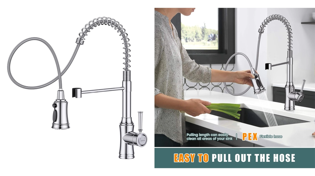 grifo de cocina extraíble Hurran con 3 modos de rociado