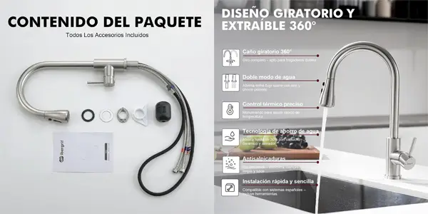 Grifo de cocina extraíble Ibergrif M22137