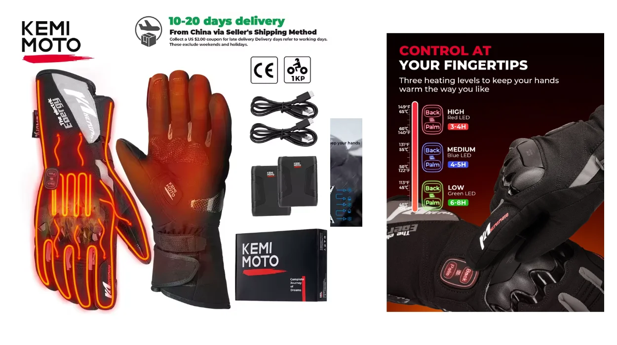 guantes calefactables moto