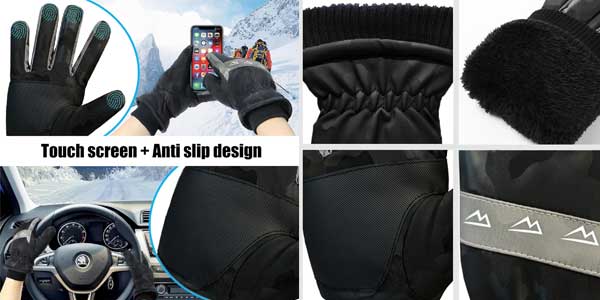 Guantes de invierno WUEAOA impermeables oferta
