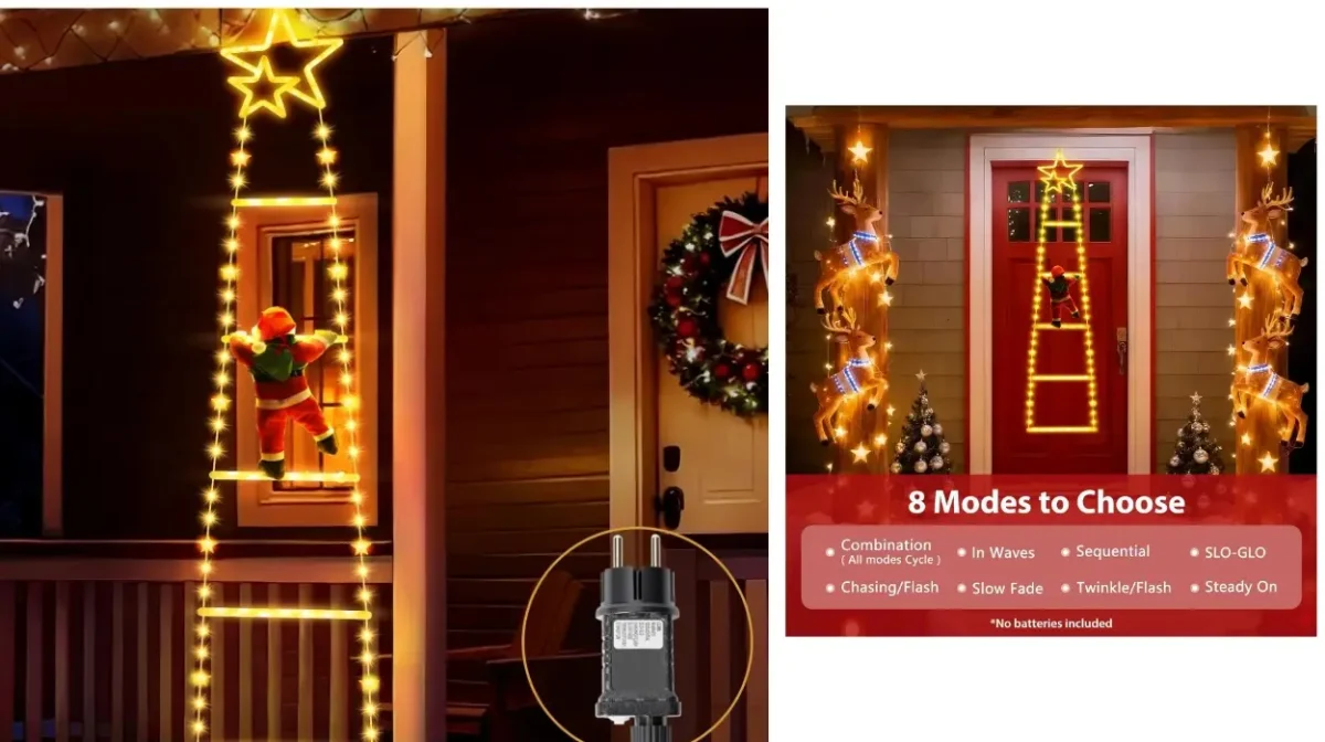 Papá Noel llegará antes a tu casa subiendo por esta simpática guirnalda LED con forma de escalera que hoy está tirada de precio