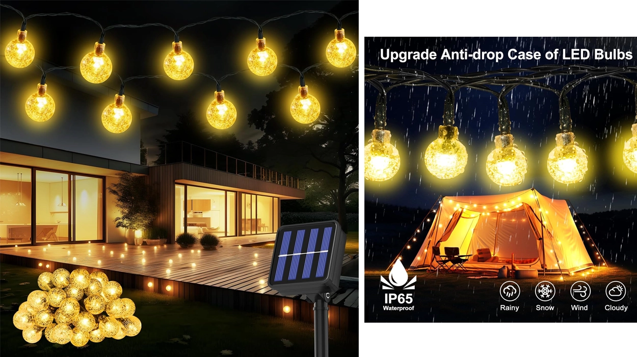 guirnalda solar LED Suright de 8 metros