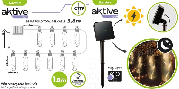 Guirnalda solar AKTIVE con 50 LEDS