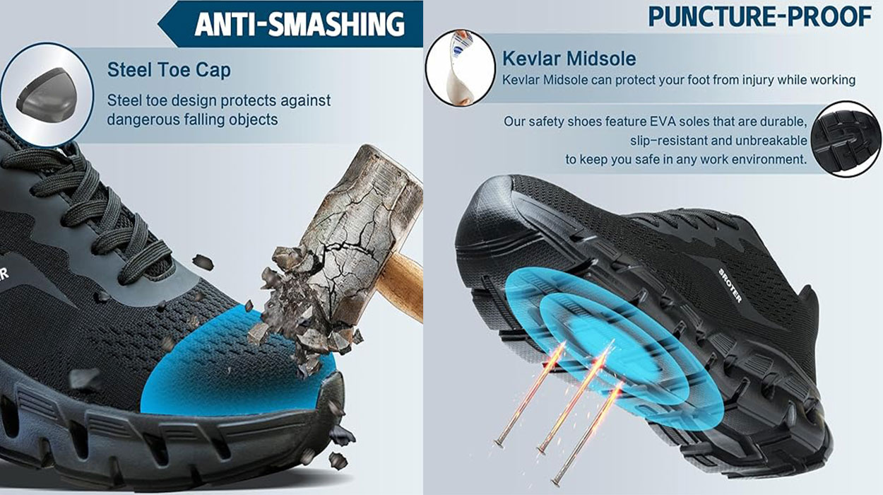 Zapatos de seguridad unisex Heoaarg con puntera de acero baratos