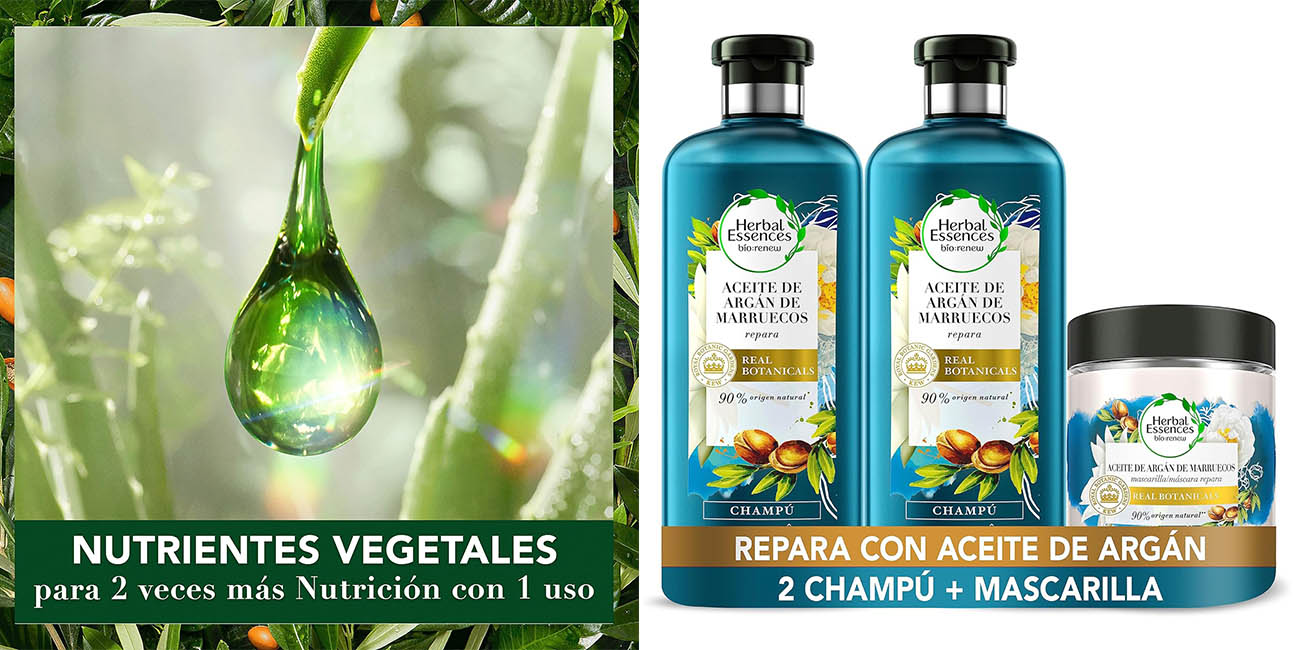 Herbal Essences aceite argán chollo pack