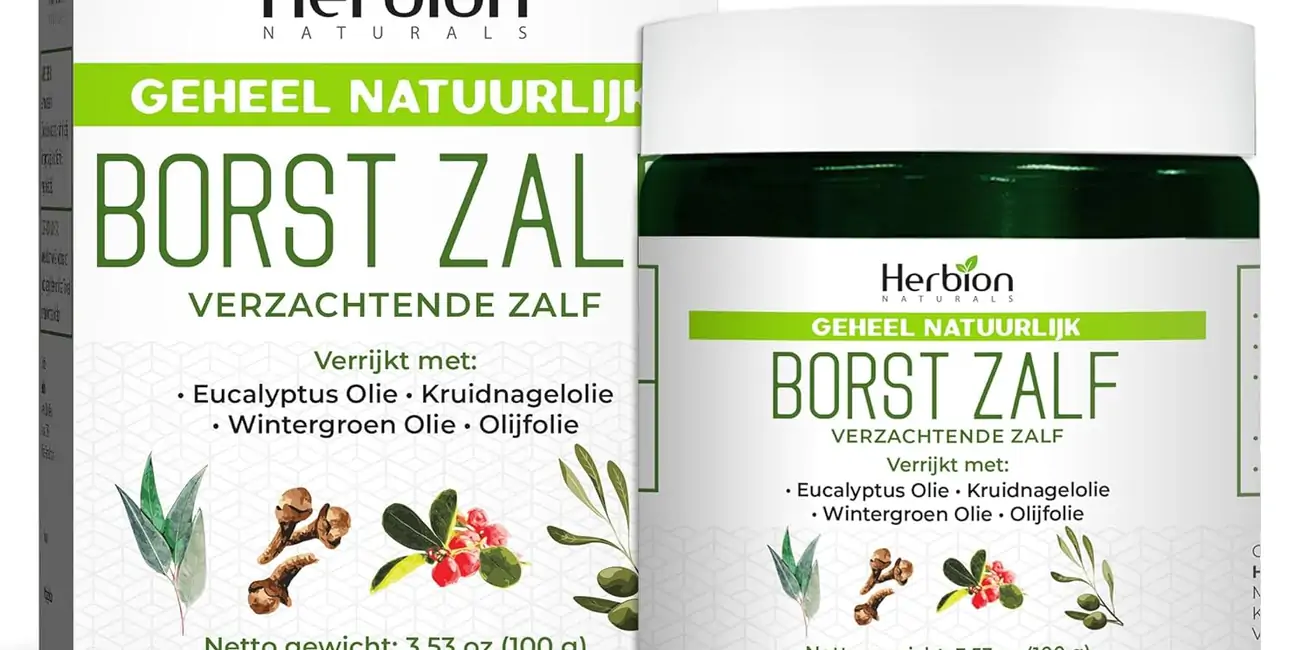 Herbion Naturals bálsamo pectoral, ungüento calmante natural para la congestión del pecho, alivia el dolor muscular, apto para adultos y niños a partir de 2 años, 100 g (3,53 oz).