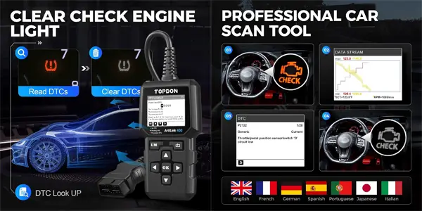 Máquina de diagnosis TOPDON AL400 OBD2