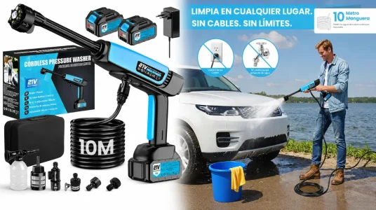 Hidrolimpiadora Press & Clean a batería de 21 V con 2 baterías de 4000 mAh