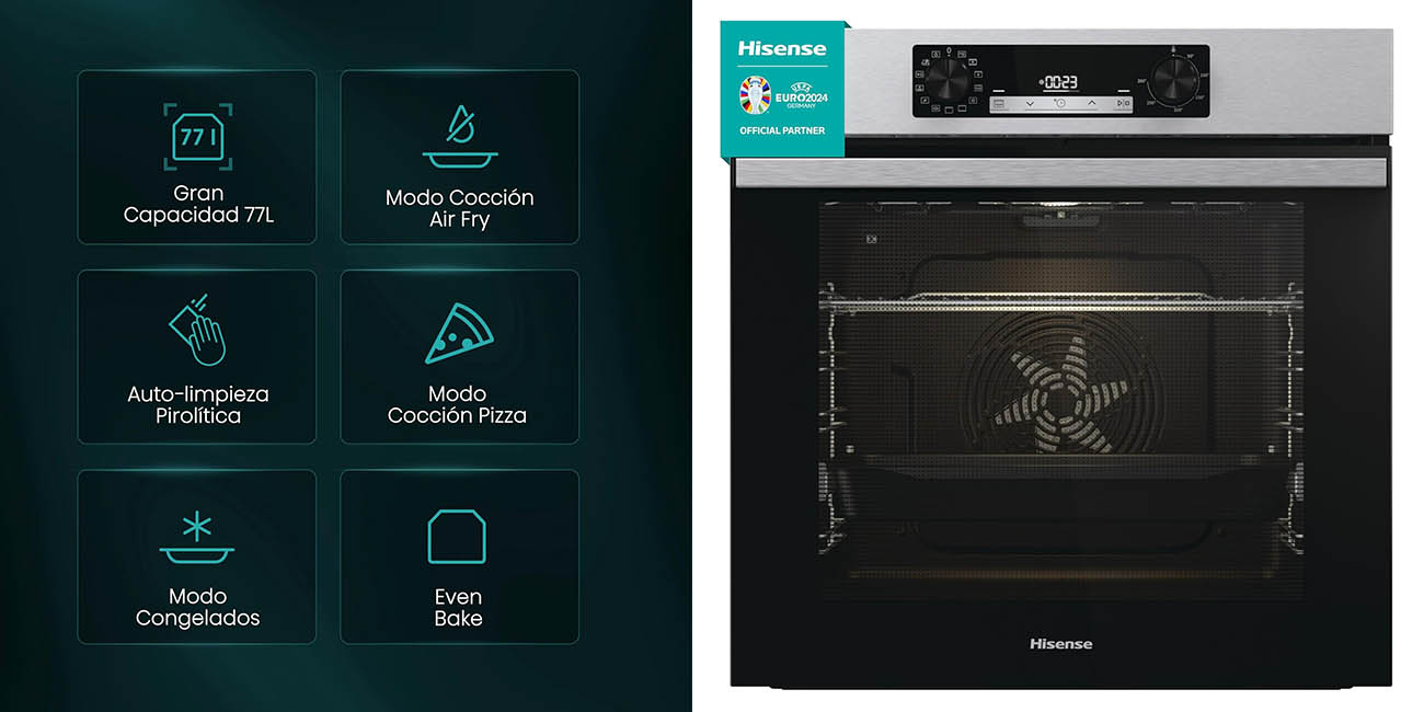 Hisense BI64EOXESOK horno pirolítico chollo